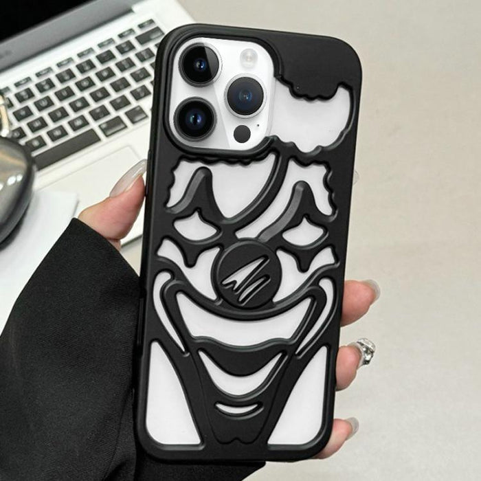 Funda para teléfono de TPU con diseño de payaso hueco rociado con aceite y disipación de calor, For iPhone 13 Pro, For iPhone 13