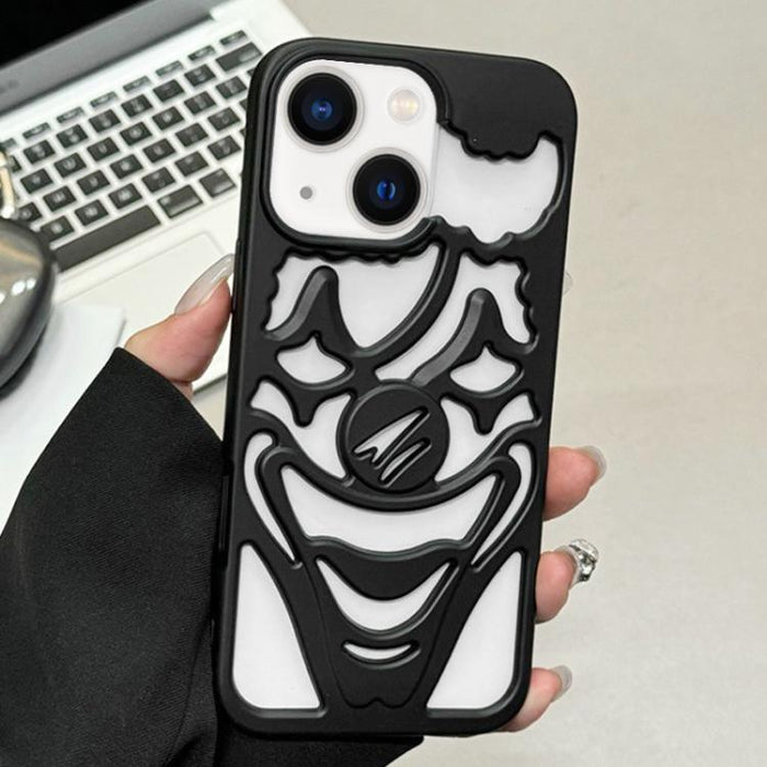 Funda para teléfono de TPU con diseño de payaso hueco rociado con aceite y disipación de calor, For iPhone 13 Pro, For iPhone 13