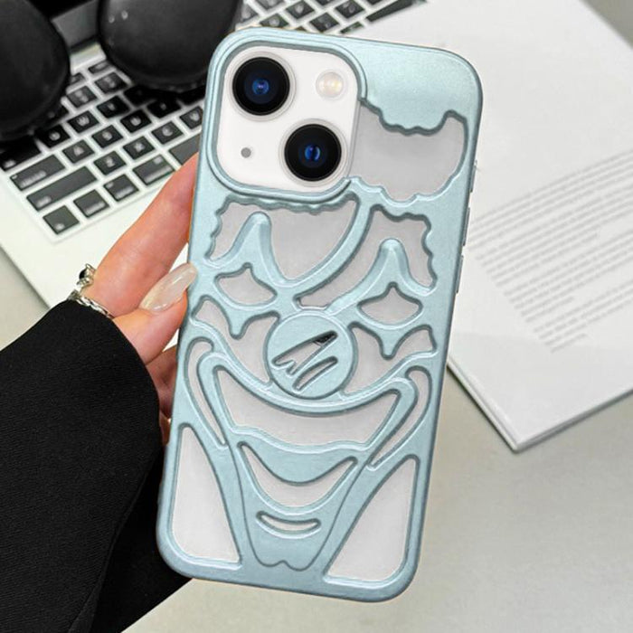 Funda para teléfono de TPU con diseño de payaso hueco rociado con aceite y disipación de calor, For iPhone 13 Pro, For iPhone 13
