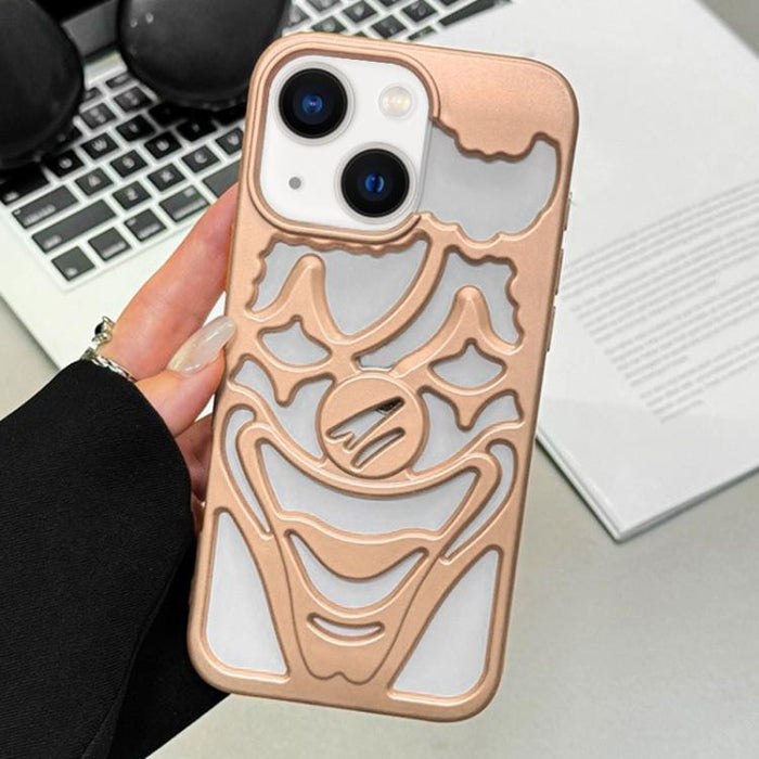 Funda para teléfono de TPU con diseño de payaso hueco rociado con aceite y disipación de calor, For iPhone 13 Pro, For iPhone 13