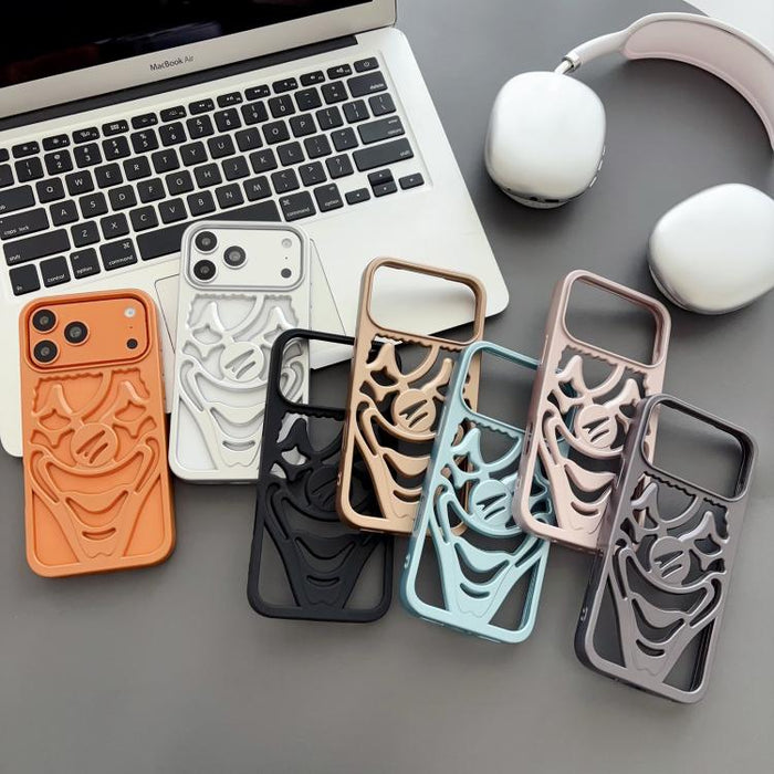Funda para teléfono de TPU con diseño de payaso hueco rociado con aceite y disipación de calor, For iPhone 13 Pro, For iPhone 13