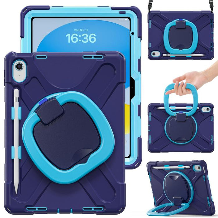 Funda híbrida de silicona para tablet con soporte y correa para el hombro., For iPad 2025 / 2022