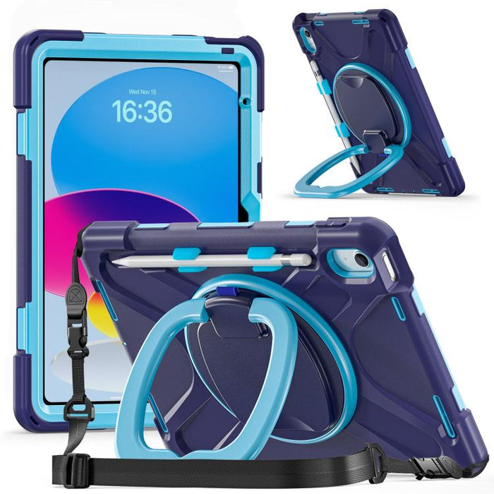 Funda híbrida de silicona para tablet con soporte y correa para el hombro., For iPad 2025 / 2022