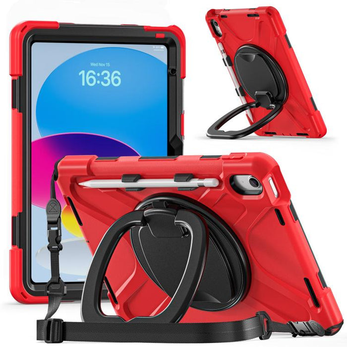 Funda híbrida de silicona para tablet con soporte y correa para el hombro., For iPad 2025 / 2022