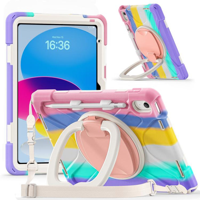 Funda híbrida de silicona para tablet con soporte y correa para el hombro., For iPad 2025 / 2022