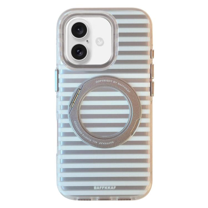 Funda magnética para teléfono BAFFKKAF Frosted Stripes 360 Holder Airbag de doble cara IMD, For iPhone 17 Pro Max, For iPhone 17 Pro, For iPhone 17, For iPhone 16 Pro Max, For iPhone 16 Pro, For iPhone 16, For iPhone 15 Pro Max, For iPhone 15 Pro      ...