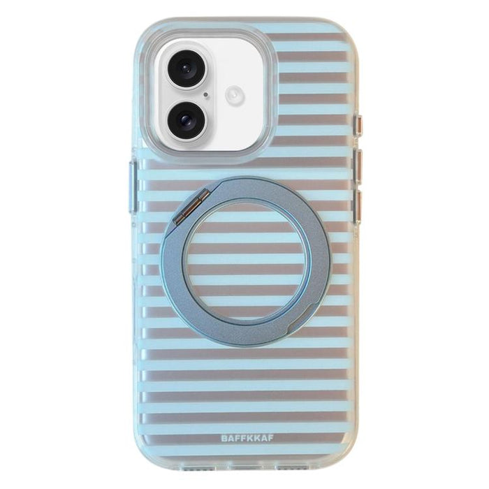 Funda magnética para teléfono BAFFKKAF Frosted Stripes 360 Holder Airbag de doble cara IMD, For iPhone 17 Pro Max, For iPhone 17 Pro, For iPhone 17, For iPhone 16 Pro Max, For iPhone 16 Pro, For iPhone 16, For iPhone 15 Pro Max, For iPhone 15 Pro      ...