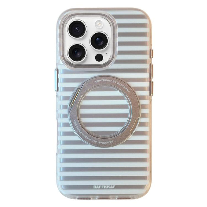 Funda magnética para teléfono BAFFKKAF Frosted Stripes 360 Holder Airbag de doble cara IMD, For iPhone 17 Pro Max, For iPhone 17 Pro, For iPhone 17, For iPhone 16 Pro Max, For iPhone 16 Pro, For iPhone 16, For iPhone 15 Pro Max, For iPhone 15 Pro      ...