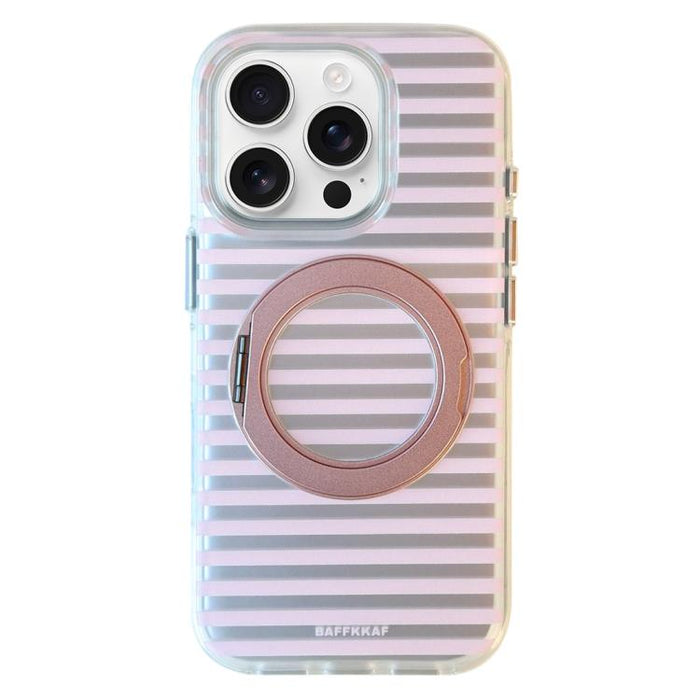 Funda magnética para teléfono BAFFKKAF Frosted Stripes 360 Holder Airbag de doble cara IMD, For iPhone 17 Pro Max, For iPhone 17 Pro, For iPhone 17, For iPhone 16 Pro Max, For iPhone 16 Pro, For iPhone 16, For iPhone 15 Pro Max, For iPhone 15 Pro      ...