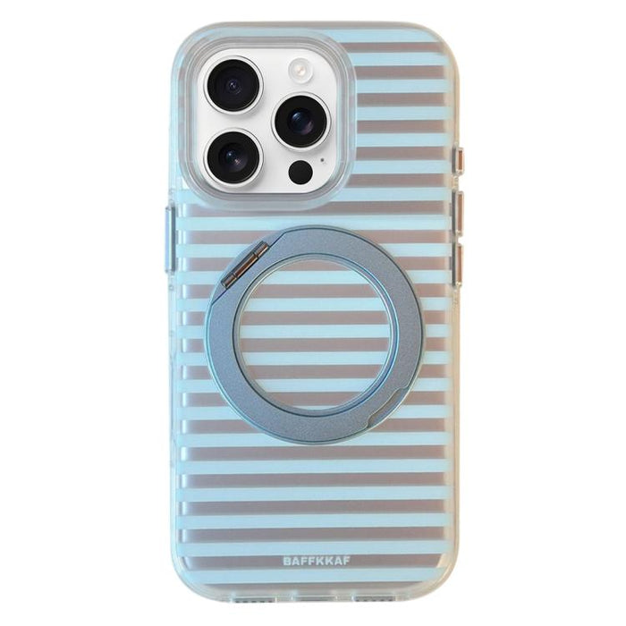 Funda magnética para teléfono BAFFKKAF Frosted Stripes 360 Holder Airbag de doble cara IMD, For iPhone 17 Pro Max, For iPhone 17 Pro, For iPhone 17, For iPhone 16 Pro Max, For iPhone 16 Pro, For iPhone 16, For iPhone 15 Pro Max, For iPhone 15 Pro      ...