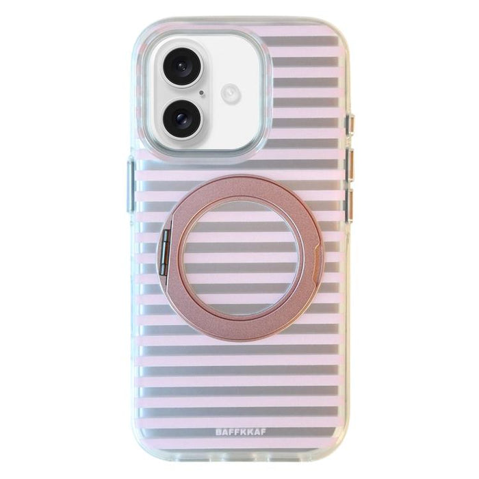Funda magnética para teléfono BAFFKKAF Frosted Stripes 360 Holder Airbag de doble cara IMD, For iPhone 17 Pro Max, For iPhone 17 Pro, For iPhone 17, For iPhone 16 Pro Max, For iPhone 16 Pro, For iPhone 16, For iPhone 15 Pro Max, For iPhone 15 Pro      ...