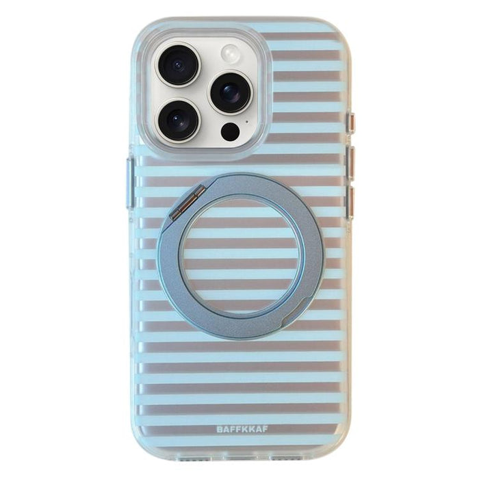 Funda magnética para teléfono BAFFKKAF Frosted Stripes 360 Holder Airbag de doble cara IMD, For iPhone 17 Pro Max, For iPhone 17 Pro, For iPhone 17, For iPhone 16 Pro Max, For iPhone 16 Pro, For iPhone 16, For iPhone 15 Pro Max, For iPhone 15 Pro      ...