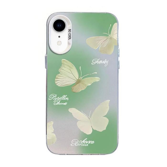 Funda híbrida de PC y TPU con diseño de mariposa y baño de plata, For iPhone 12 mini, For iPhone 11 Pro Max, For iPhone 11, For iPhone 11 Pro, For iPhone XS / X, For iPhone XR, For iPhone XS Max, For iPhone 8 Plus / 7 Plus