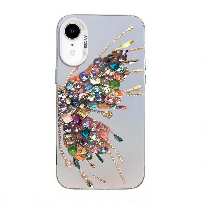 Funda híbrida de PC y TPU con diseño de mariposa y baño de plata, For iPhone 12 mini, For iPhone 11 Pro Max, For iPhone 11, For iPhone 11 Pro, For iPhone XS / X, For iPhone XR, For iPhone XS Max, For iPhone 8 Plus / 7 Plus