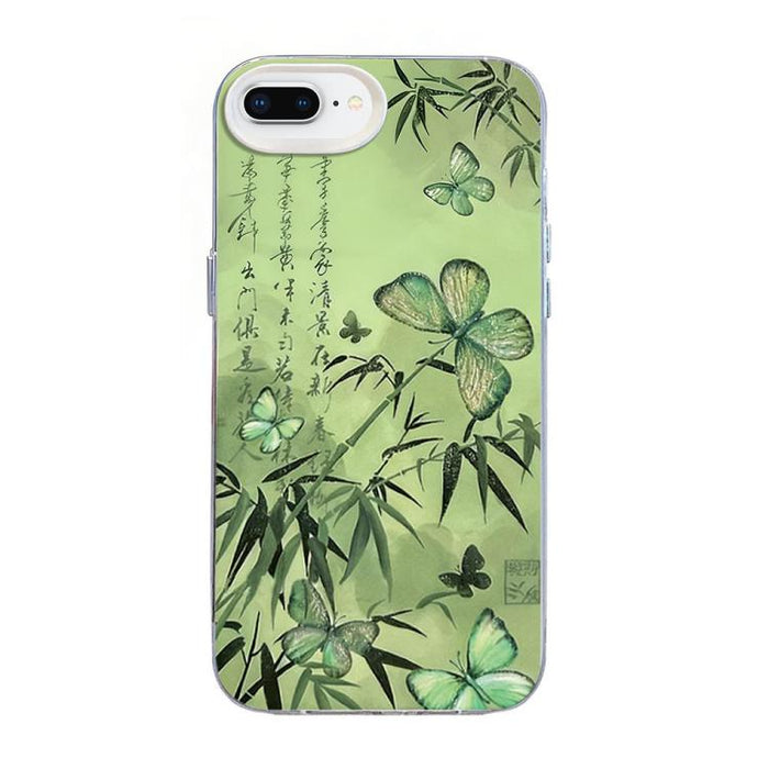 Funda híbrida de PC y TPU con diseño de mariposa y baño de plata, For iPhone 12 mini, For iPhone 11 Pro Max, For iPhone 11, For iPhone 11 Pro, For iPhone XS / X, For iPhone XR, For iPhone XS Max, For iPhone 8 Plus / 7 Plus