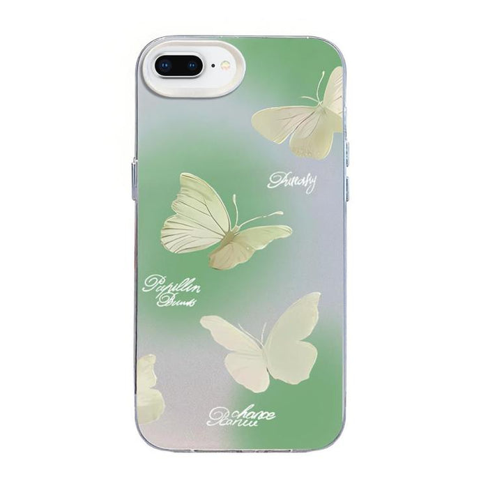 Funda híbrida de PC y TPU con diseño de mariposa y baño de plata, For iPhone 12 mini, For iPhone 11 Pro Max, For iPhone 11, For iPhone 11 Pro, For iPhone XS / X, For iPhone XR, For iPhone XS Max, For iPhone 8 Plus / 7 Plus