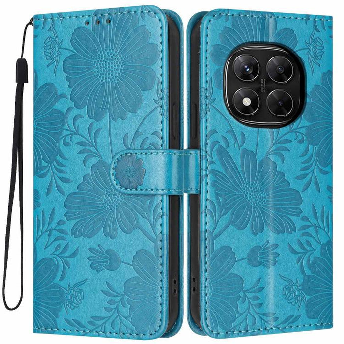 Funda para teléfono de piel vegana con relieve de girasol y cuerda negra pequeña, For Redmi Note 15 Pro 4G Global 163.2mm, For Redmi Note 15 Pro+ 5G Global 163.3mm, For Redmi Note 15 Pro 5G Global 163.6mm, For Redmi Note 15 5G Global 164mm             ...