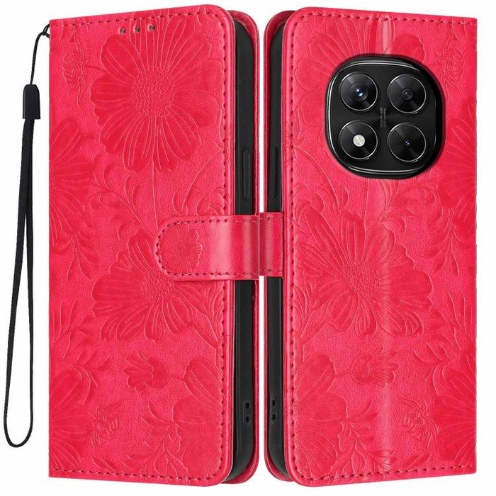 Funda para teléfono de piel vegana con relieve de girasol y cuerda negra pequeña, For Redmi Note 15 Pro 4G Global 163.2mm, For Redmi Note 15 Pro+ 5G Global 163.3mm, For Redmi Note 15 Pro 5G Global 163.6mm, For Redmi Note 15 5G Global 164mm             ...
