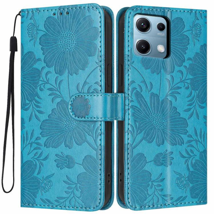 Funda para teléfono de piel vegana con relieve de girasol y cuerda negra pequeña, For Redmi Note 15 Pro 4G Global 163.2mm, For Redmi Note 15 Pro+ 5G Global 163.3mm, For Redmi Note 15 Pro 5G Global 163.6mm, For Redmi Note 15 5G Global 164mm             ...