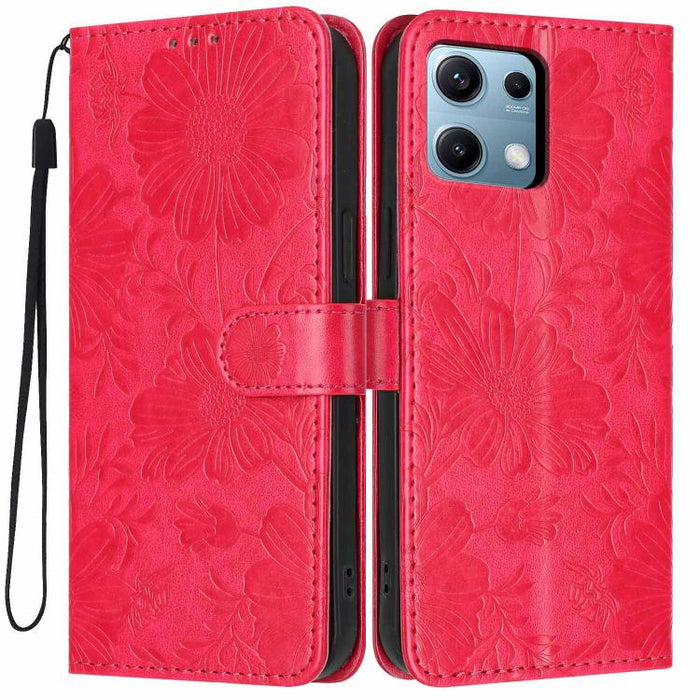 Funda para teléfono de piel vegana con relieve de girasol y cuerda negra pequeña, For Redmi Note 15 Pro 4G Global 163.2mm, For Redmi Note 15 Pro+ 5G Global 163.3mm, For Redmi Note 15 Pro 5G Global 163.6mm, For Redmi Note 15 5G Global 164mm             ...