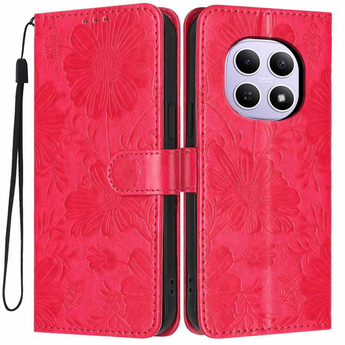 Funda para teléfono de piel vegana con relieve de girasol y cuerda negra pequeña, For Redmi Note 15 Pro 4G Global 163.2mm, For Redmi Note 15 Pro+ 5G Global 163.3mm, For Redmi Note 15 Pro 5G Global 163.6mm, For Redmi Note 15 5G Global 164mm             ...
