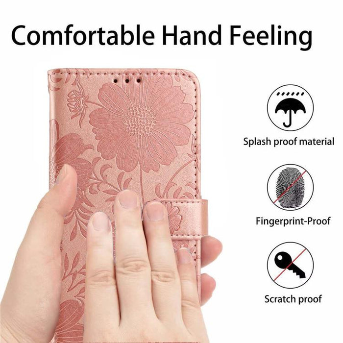 Funda para teléfono de piel vegana con relieve de girasol y cuerda negra pequeña, For Redmi Note 15 Pro 4G Global 163.2mm, For Redmi Note 15 Pro+ 5G Global 163.3mm, For Redmi Note 15 Pro 5G Global 163.6mm, For Redmi Note 15 5G Global 164mm             ...