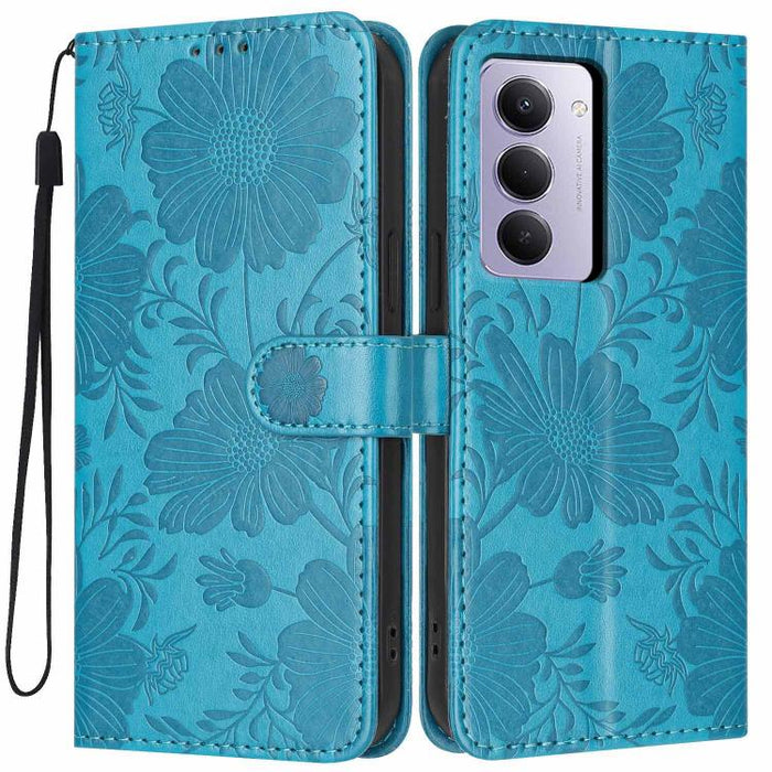 Funda para teléfono de piel vegana con relieve de girasol y cuerda negra pequeña, For Redmi Note 15 Pro 4G Global 163.2mm, For Redmi Note 15 Pro+ 5G Global 163.3mm, For Redmi Note 15 Pro 5G Global 163.6mm, For Redmi Note 15 5G Global 164mm             ...