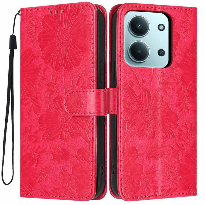 Funda para teléfono de piel vegana con relieve de girasol y cuerda negra pequeña, For Redmi Note 15 Pro 4G Global 163.2mm, For Redmi Note 15 Pro+ 5G Global 163.3mm, For Redmi Note 15 Pro 5G Global 163.6mm, For Redmi Note 15 5G Global 164mm             ...