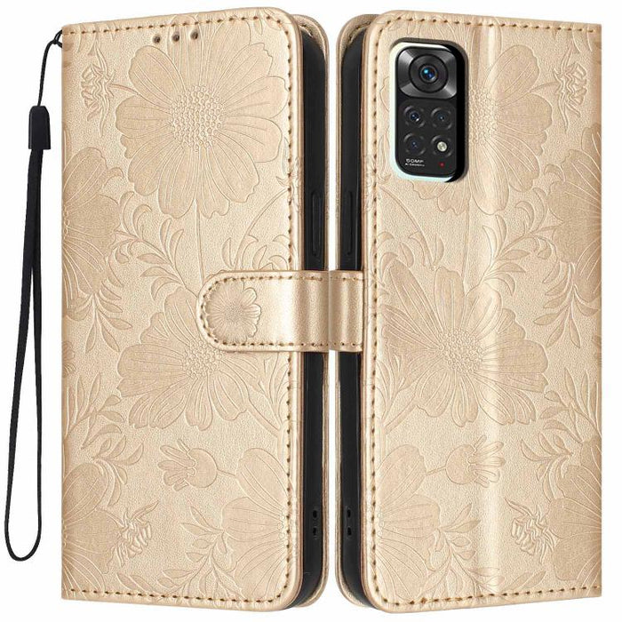 Funda para teléfono de piel vegana con relieve de girasol y cuerda negra pequeña, For Redmi 14C 4G / Poco C75 4G, For Redmi 13 4G Global / 13 5G Global, For Redmi A3 4G Global / A3x 4G, For Redmi 13C 5G Global / 4G Global, For Redmi Note 13 4G         ...