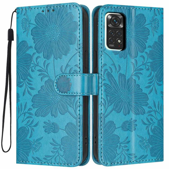 Funda para teléfono de piel vegana con relieve de girasol y cuerda negra pequeña, For Redmi 14C 4G / Poco C75 4G, For Redmi 13 4G Global / 13 5G Global, For Redmi A3 4G Global / A3x 4G, For Redmi 13C 5G Global / 4G Global, For Redmi Note 13 4G         ...