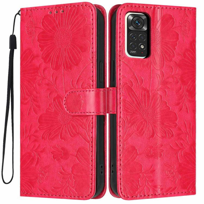 Funda para teléfono de piel vegana con relieve de girasol y cuerda negra pequeña, For Redmi 14C 4G / Poco C75 4G, For Redmi 13 4G Global / 13 5G Global, For Redmi A3 4G Global / A3x 4G, For Redmi 13C 5G Global / 4G Global, For Redmi Note 13 4G         ...