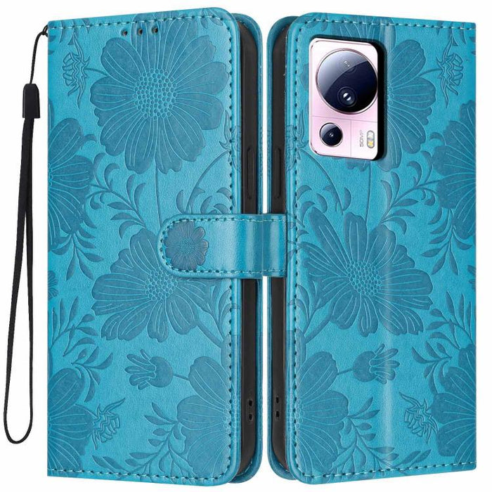 Funda para teléfono de piel vegana con relieve de girasol y cuerda negra pequeña, For Xiaomi Poco F8 Ultra 5G Global, For Xiaomi Poco F8 Pro 5G Global, For Xiaomi 17 Pro Max, For Xiaomi 17 Pro, For Xiaomi 17, For Xiaomi 15T Pro 5G, For Xiaomi 15T 5G   ...