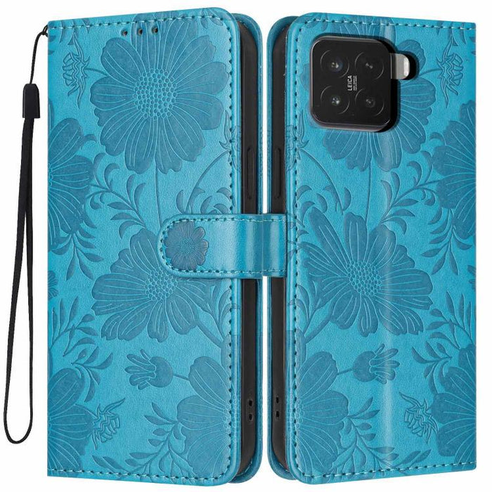 Funda para teléfono de piel vegana con relieve de girasol y cuerda negra pequeña, For Xiaomi Poco F8 Ultra 5G Global, For Xiaomi Poco F8 Pro 5G Global, For Xiaomi 17 Pro Max, For Xiaomi 17 Pro, For Xiaomi 17, For Xiaomi 15T Pro 5G, For Xiaomi 15T 5G   ...