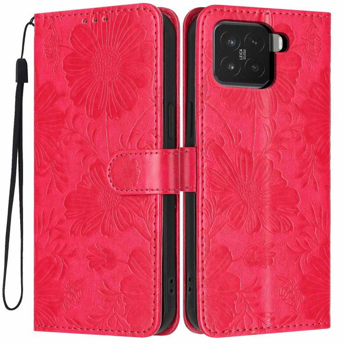Funda para teléfono de piel vegana con relieve de girasol y cuerda negra pequeña, For Xiaomi Poco F8 Ultra 5G Global, For Xiaomi Poco F8 Pro 5G Global, For Xiaomi 17 Pro Max, For Xiaomi 17 Pro, For Xiaomi 17, For Xiaomi 15T Pro 5G, For Xiaomi 15T 5G   ...