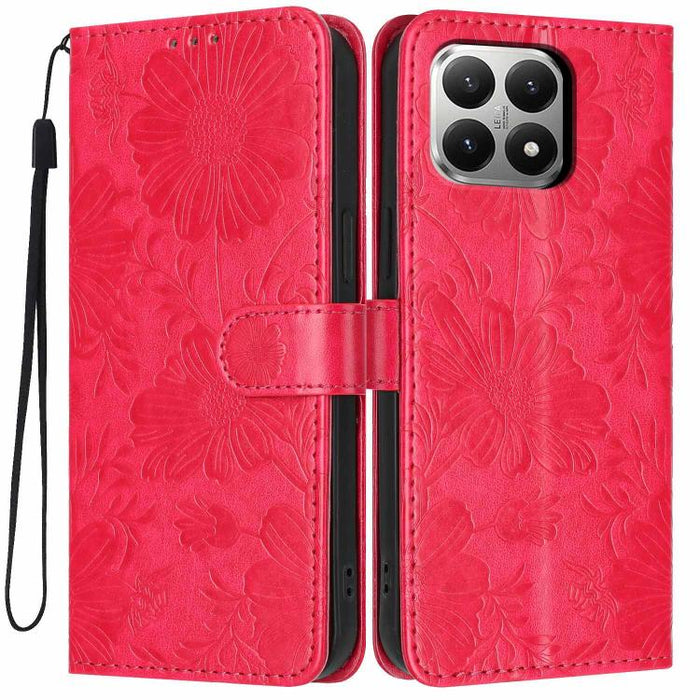 Funda para teléfono de piel vegana con relieve de girasol y cuerda negra pequeña, For Xiaomi Poco F8 Ultra 5G Global, For Xiaomi Poco F8 Pro 5G Global, For Xiaomi 17 Pro Max, For Xiaomi 17 Pro, For Xiaomi 17, For Xiaomi 15T Pro 5G, For Xiaomi 15T 5G   ...