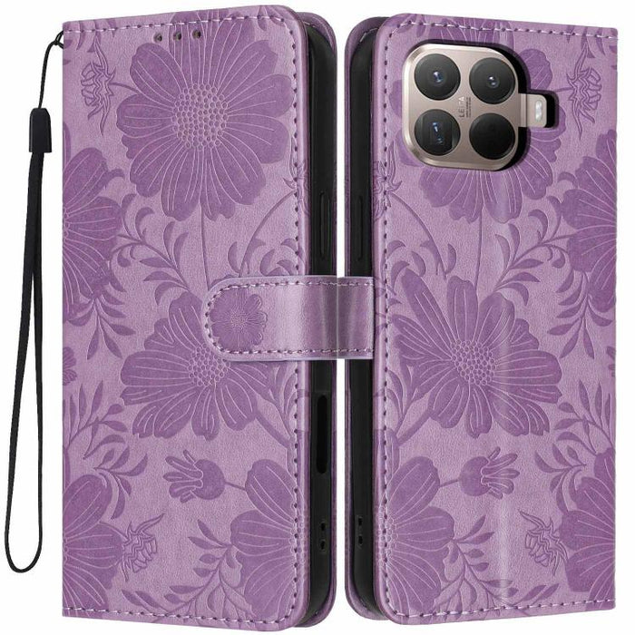 Funda para teléfono de piel vegana con relieve de girasol y cuerda negra pequeña, For Xiaomi Poco F8 Ultra 5G Global, For Xiaomi Poco F8 Pro 5G Global, For Xiaomi 17 Pro Max, For Xiaomi 17 Pro, For Xiaomi 17, For Xiaomi 15T Pro 5G, For Xiaomi 15T 5G   ...