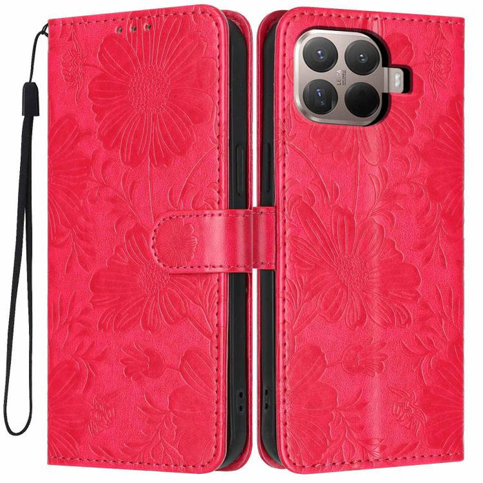 Funda para teléfono de piel vegana con relieve de girasol y cuerda negra pequeña, For Xiaomi Poco F8 Ultra 5G Global, For Xiaomi Poco F8 Pro 5G Global, For Xiaomi 17 Pro Max, For Xiaomi 17 Pro, For Xiaomi 17, For Xiaomi 15T Pro 5G, For Xiaomi 15T 5G   ...