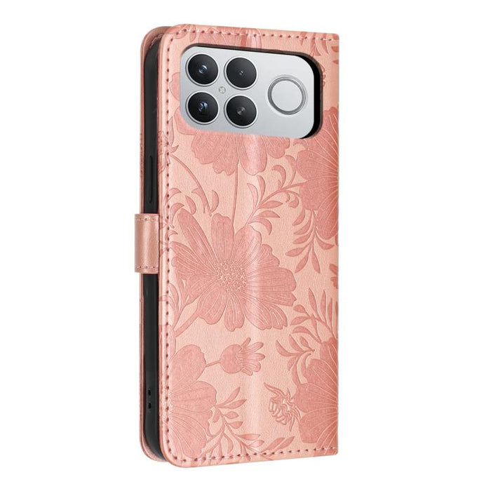 Funda para teléfono de piel vegana con relieve de girasol y cuerda negra pequeña, For Xiaomi Poco F8 Ultra 5G Global, For Xiaomi Poco F8 Pro 5G Global, For Xiaomi 17 Pro Max, For Xiaomi 17 Pro, For Xiaomi 17, For Xiaomi 15T Pro 5G, For Xiaomi 15T 5G   ...