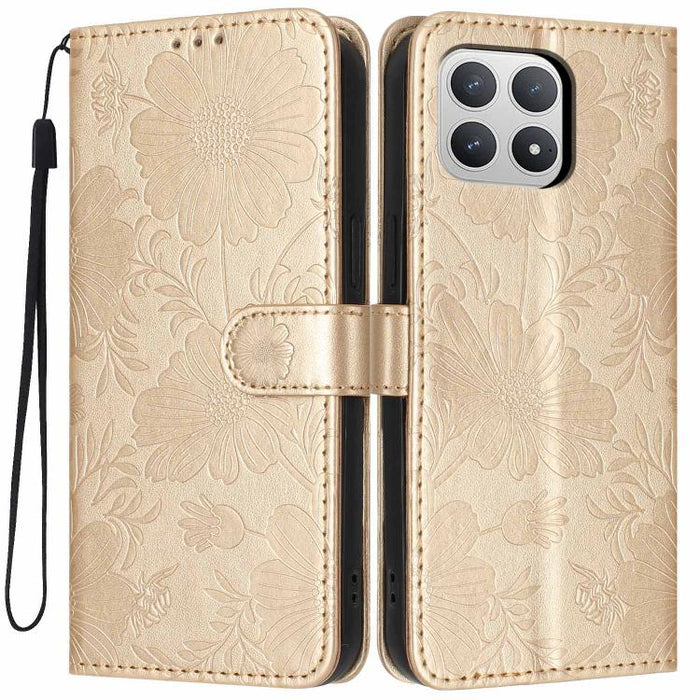 Funda para teléfono de piel vegana con relieve de girasol y cuerda negra pequeña, For Xiaomi Poco F8 Ultra 5G Global, For Xiaomi Poco F8 Pro 5G Global, For Xiaomi 17 Pro Max, For Xiaomi 17 Pro, For Xiaomi 17, For Xiaomi 15T Pro 5G, For Xiaomi 15T 5G   ...