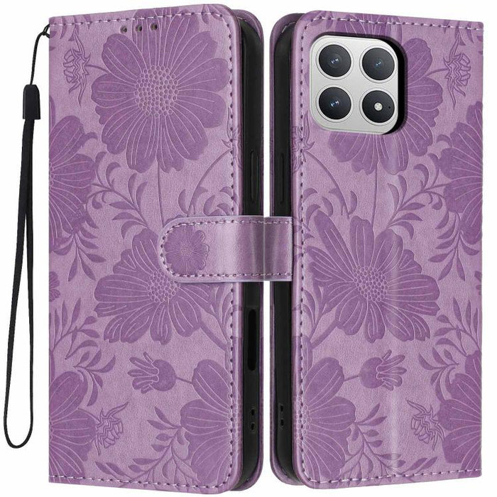 Funda para teléfono de piel vegana con relieve de girasol y cuerda negra pequeña, For Xiaomi Poco F8 Ultra 5G Global, For Xiaomi Poco F8 Pro 5G Global, For Xiaomi 17 Pro Max, For Xiaomi 17 Pro, For Xiaomi 17, For Xiaomi 15T Pro 5G, For Xiaomi 15T 5G   ...