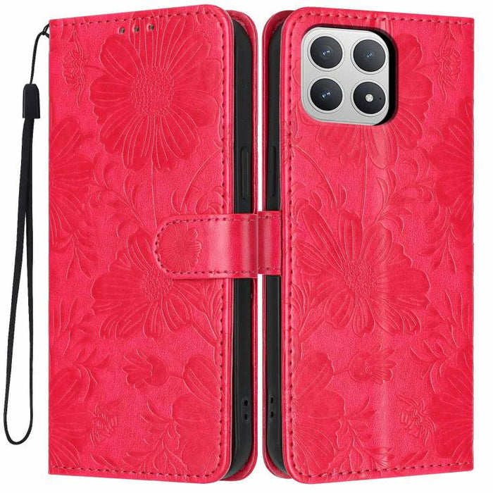 Funda para teléfono de piel vegana con relieve de girasol y cuerda negra pequeña, For Xiaomi Poco F8 Ultra 5G Global, For Xiaomi Poco F8 Pro 5G Global, For Xiaomi 17 Pro Max, For Xiaomi 17 Pro, For Xiaomi 17, For Xiaomi 15T Pro 5G, For Xiaomi 15T 5G   ...