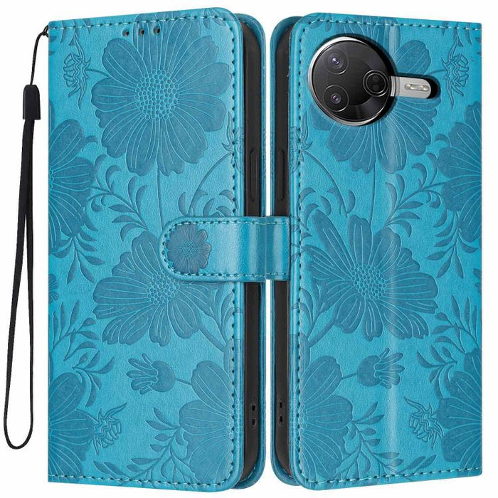 Funda para teléfono de piel vegana con relieve de girasol y cuerda negra pequeña, For Xiaomi Poco F8 Ultra 5G Global, For Xiaomi Poco F8 Pro 5G Global, For Xiaomi 17 Pro Max, For Xiaomi 17 Pro, For Xiaomi 17, For Xiaomi 15T Pro 5G, For Xiaomi 15T 5G   ...