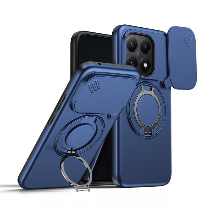 Funda para teléfono con soporte giratorio magnético y protector deslizante para cámara, For Xiaomi 15T Pro 5G, For Xiaomi 15T 5G