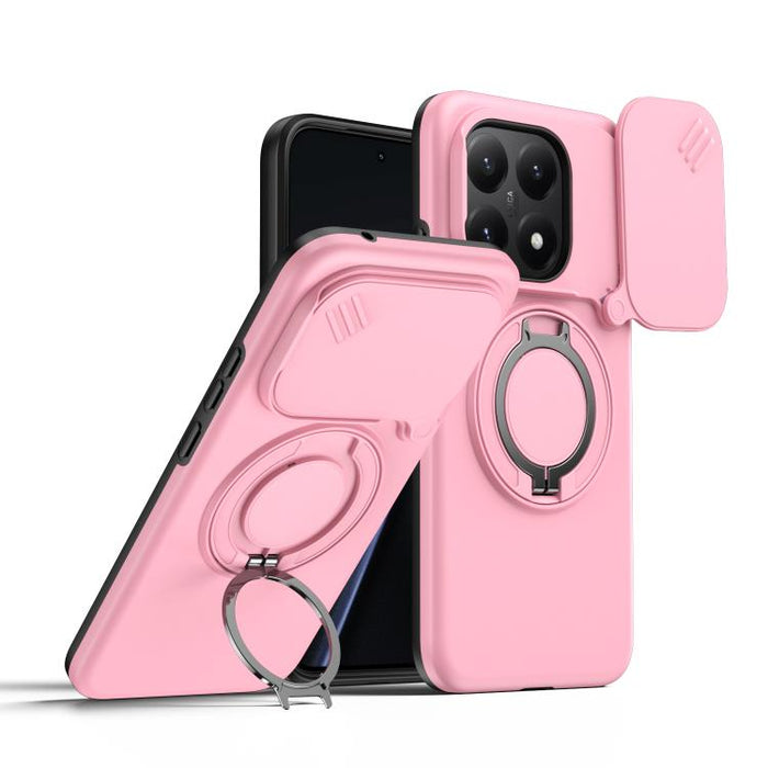 Funda para teléfono con soporte giratorio magnético y protector deslizante para cámara, For Xiaomi 15T Pro 5G, For Xiaomi 15T 5G