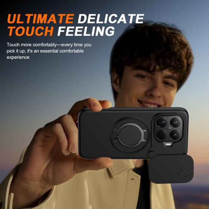 Funda para teléfono con soporte giratorio magnético y protector deslizante para cámara, For Xiaomi 15T Pro 5G, For Xiaomi 15T 5G