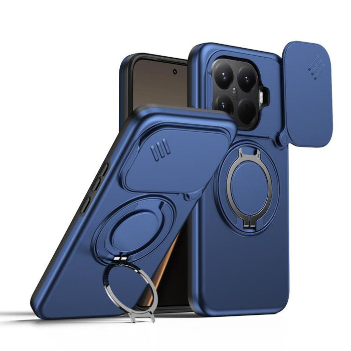 Funda para teléfono con soporte giratorio magnético y protector deslizante para cámara, For Xiaomi 15T Pro 5G, For Xiaomi 15T 5G