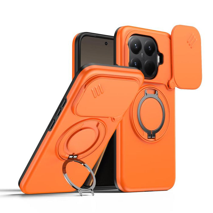 Funda para teléfono con soporte giratorio magnético y protector deslizante para cámara, For Xiaomi 15T Pro 5G, For Xiaomi 15T 5G