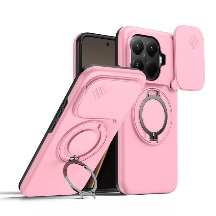 Funda para teléfono con soporte giratorio magnético y protector deslizante para cámara, For Xiaomi 15T Pro 5G, For Xiaomi 15T 5G