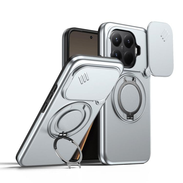Funda para teléfono con soporte giratorio magnético y protector deslizante para cámara, For Xiaomi 15T Pro 5G, For Xiaomi 15T 5G