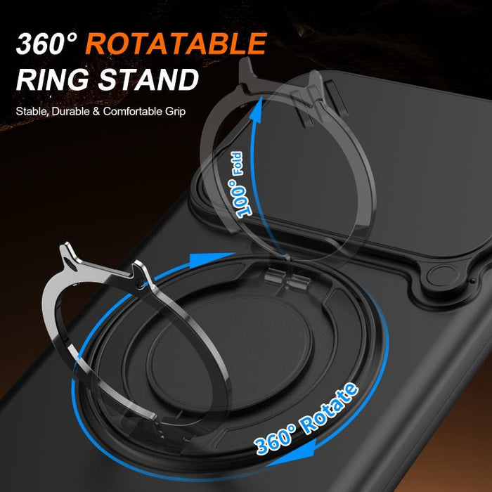 Funda para teléfono con soporte giratorio magnético y protector deslizante para cámara, For Xiaomi 15T Pro 5G, For Xiaomi 15T 5G